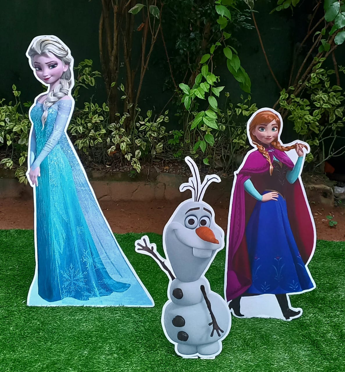 Elsa - 45.5 inch
Anna - 36 inch
Olaf - 30 inch