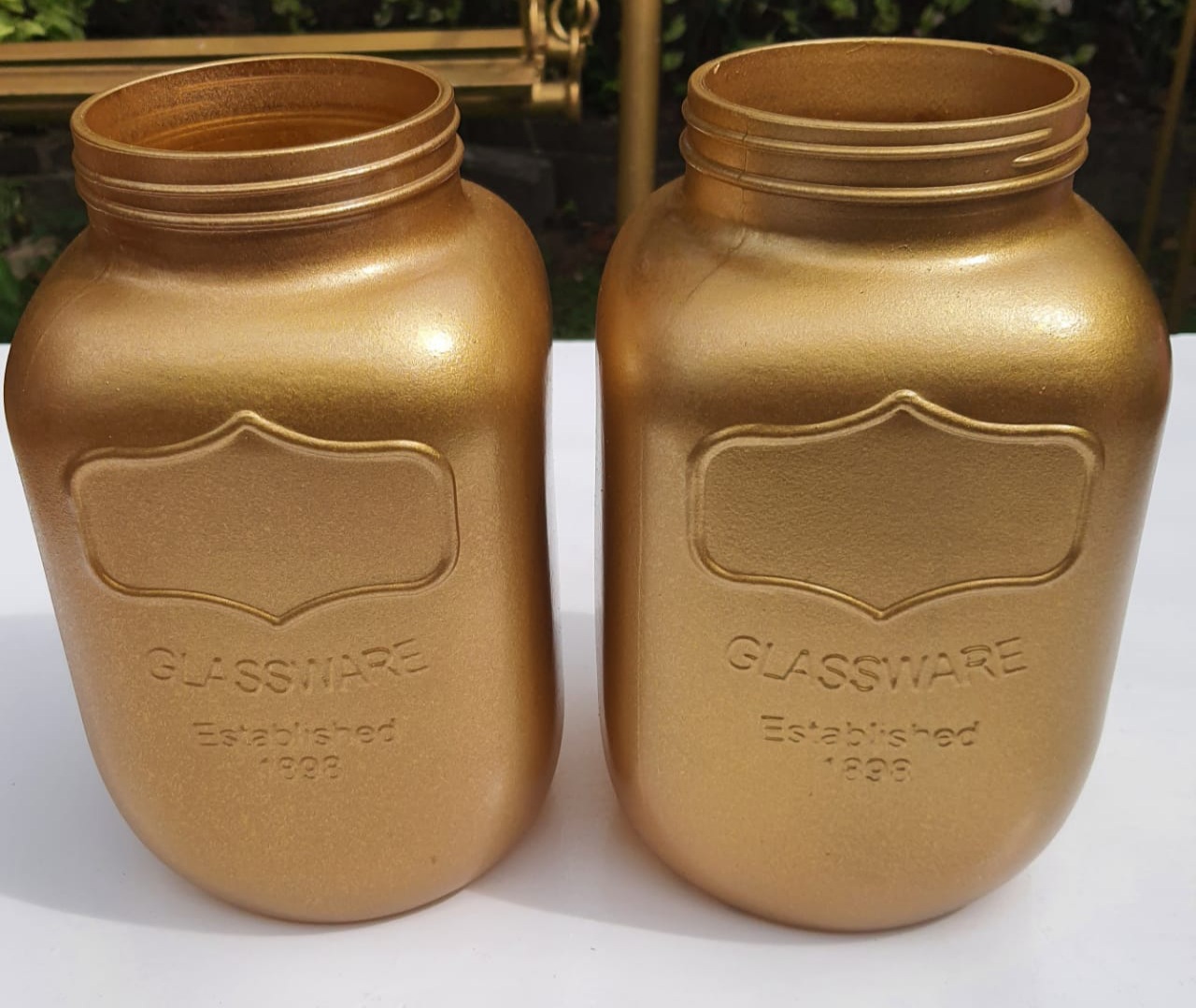 gold mason jar vases