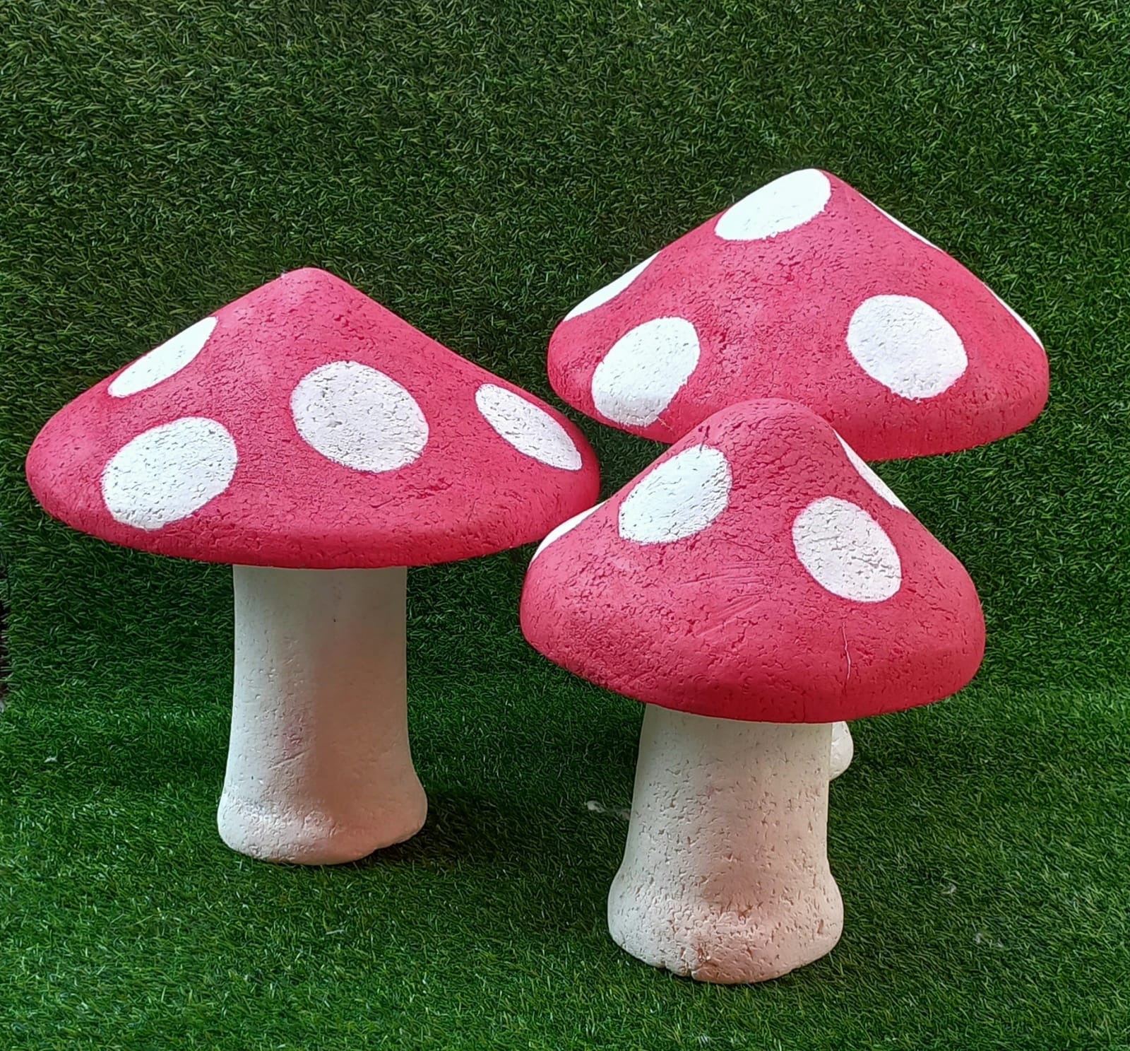 3 pcs  red regiform mushroom set