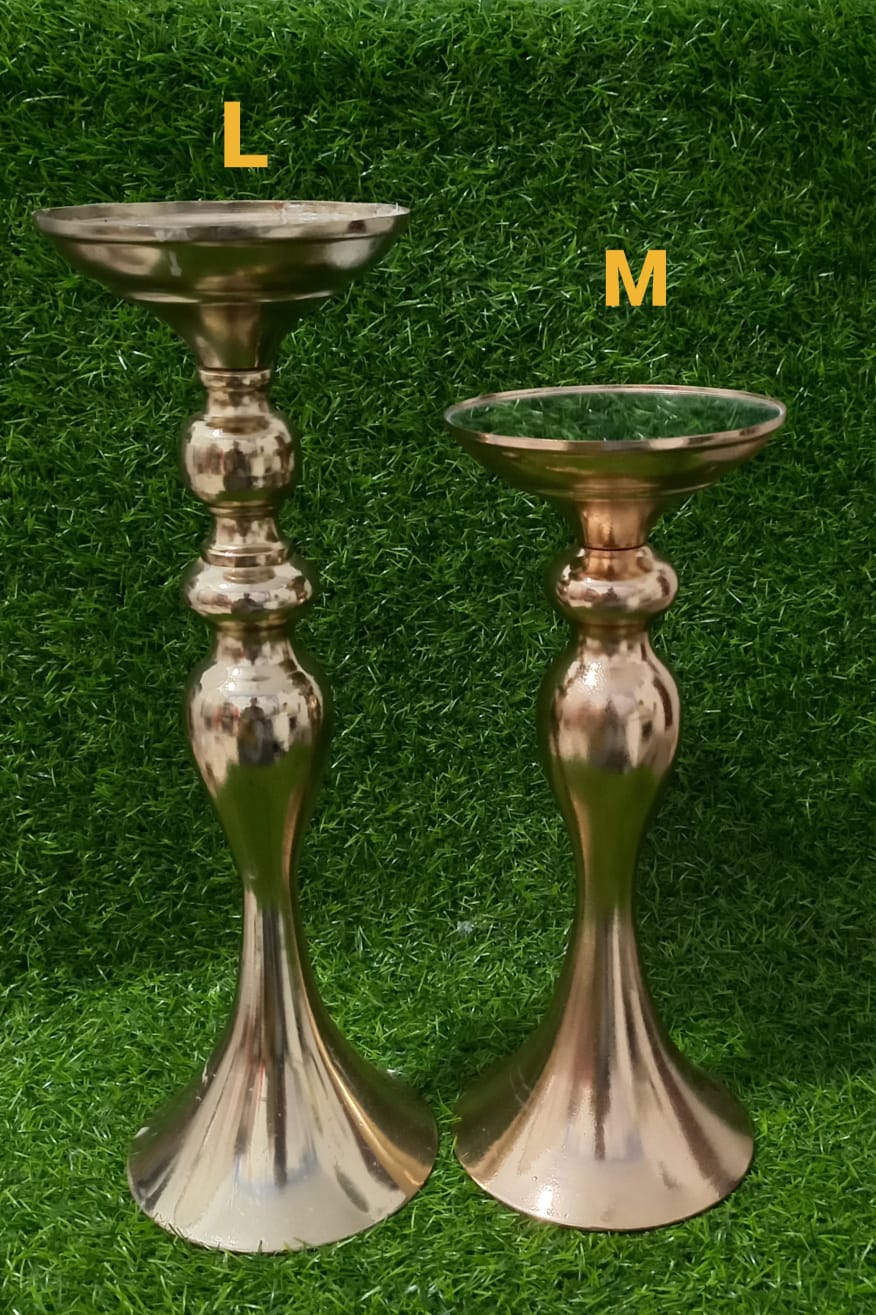 gold mirror top candle holders Medium