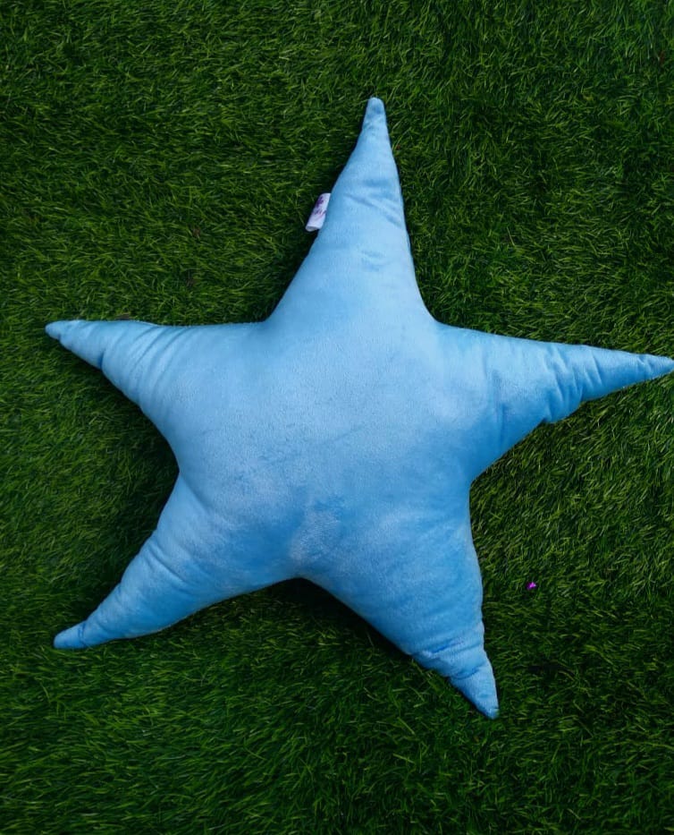 Star Designed Cushion Light Blue