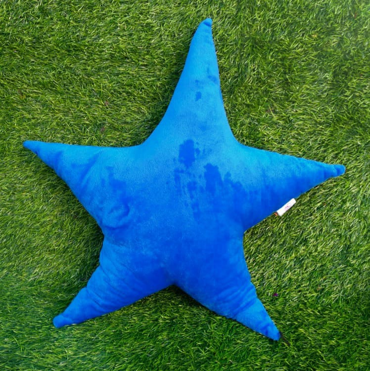 Star Designed Cushion Drak Blue