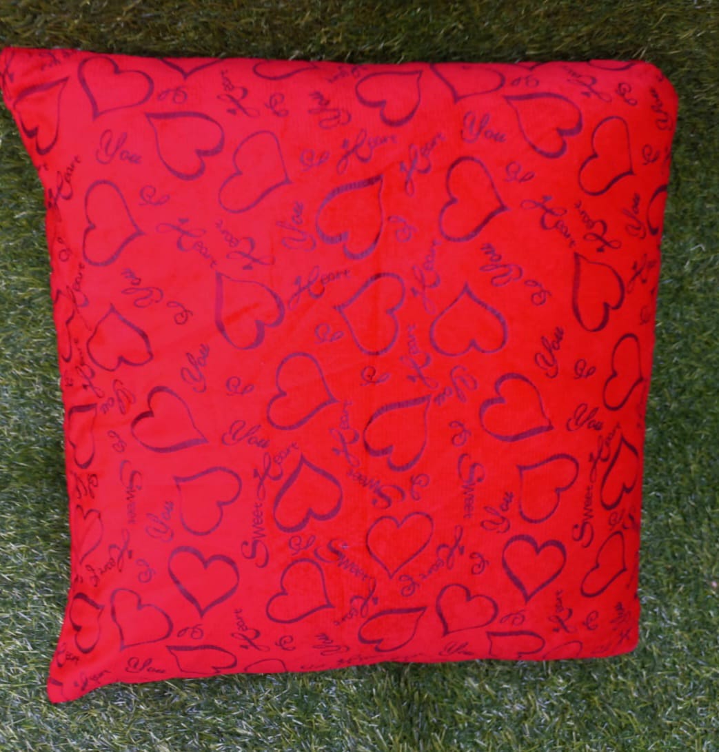 Heart Designed Red Cushion