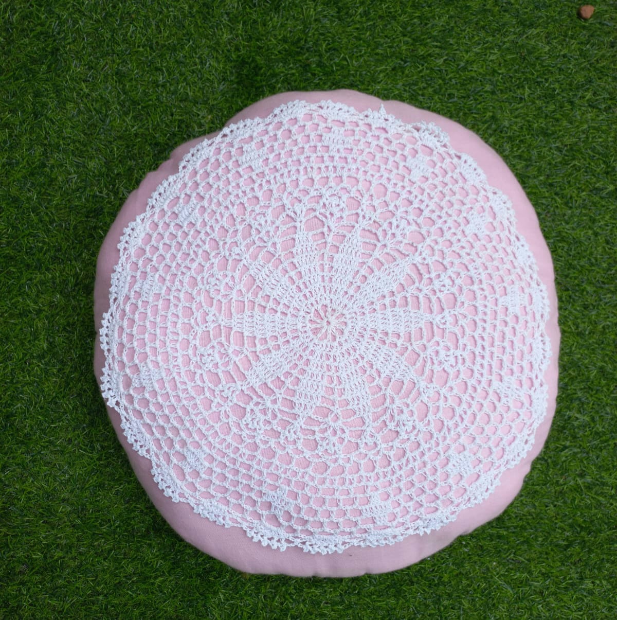 Pink Lace Round Cushion