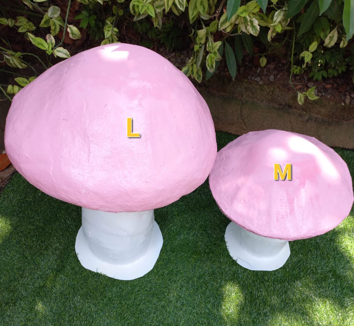 2Pcs Mushroom Pink Large & Medium