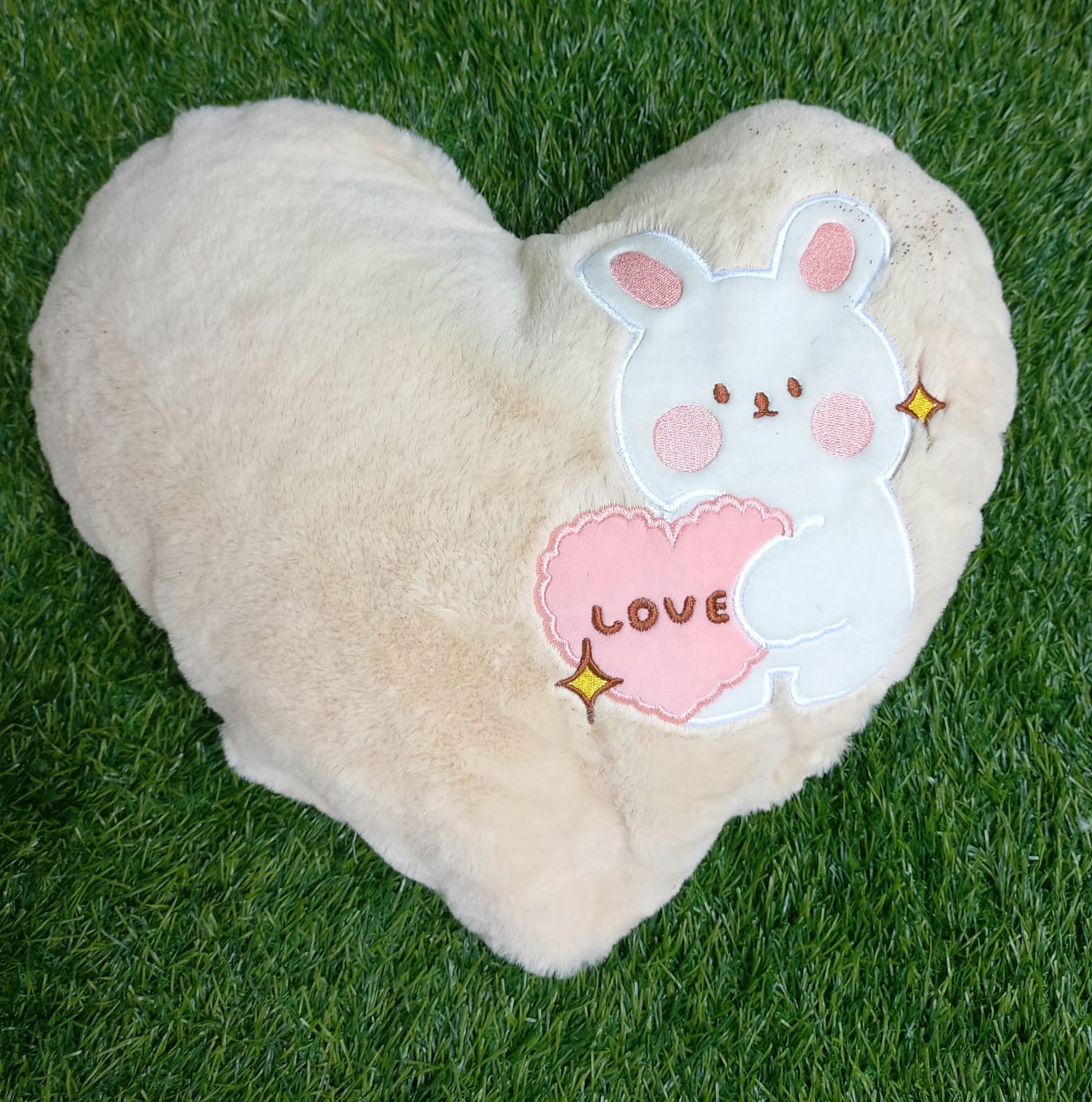 Brown Colour Heart Shaped Cushion