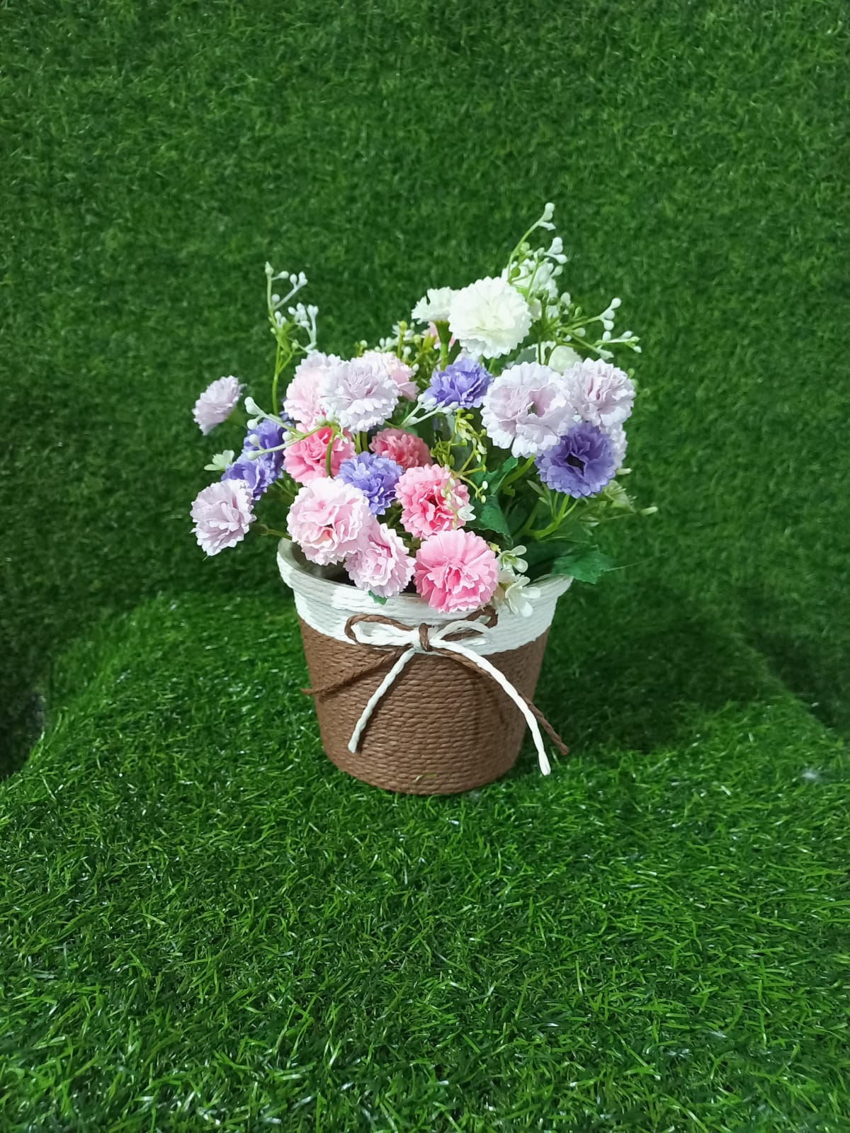 Dark Brown Vase With Flowers