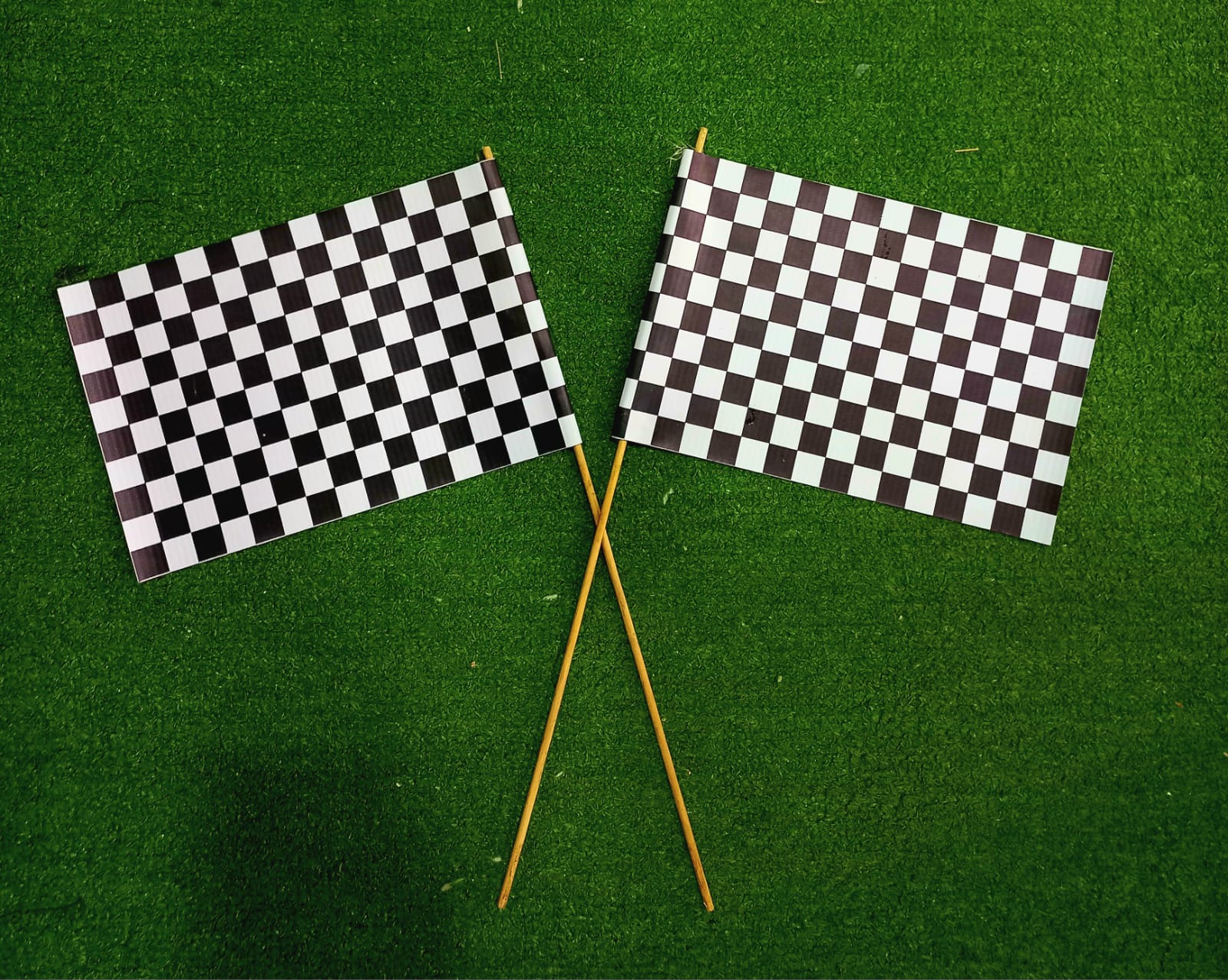 02 Pcs Black & White Rectangular Flag