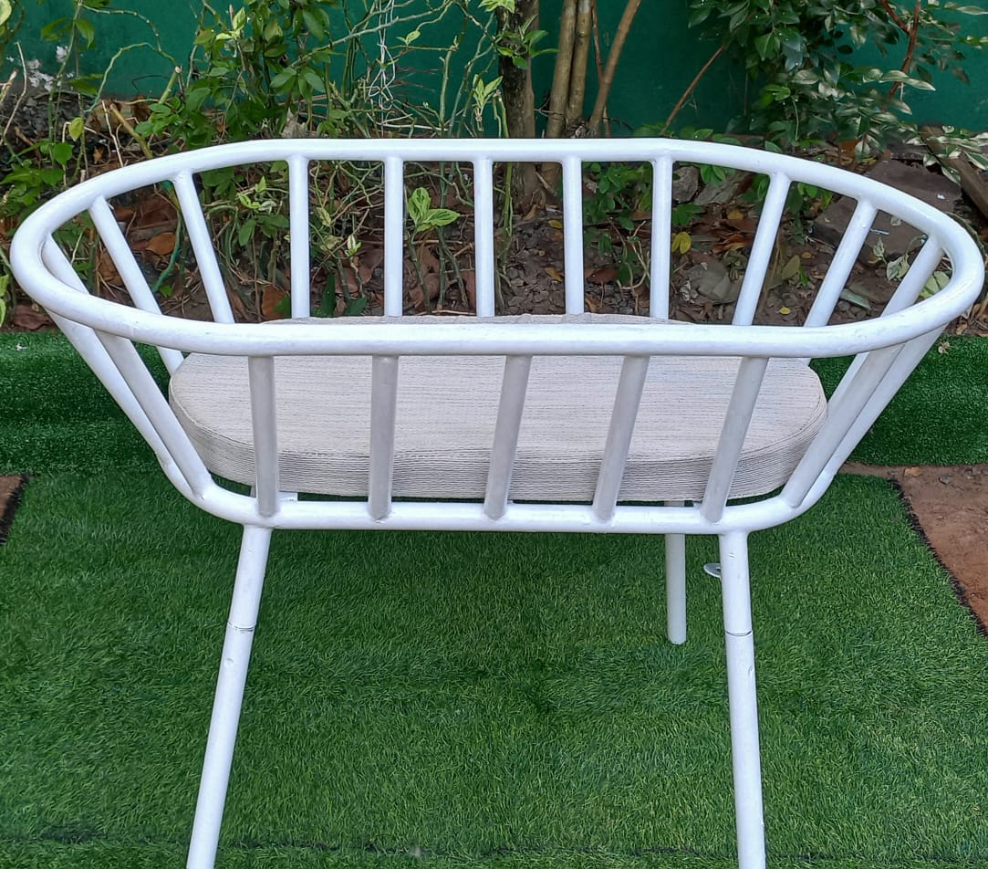 White Metal Baby Cot