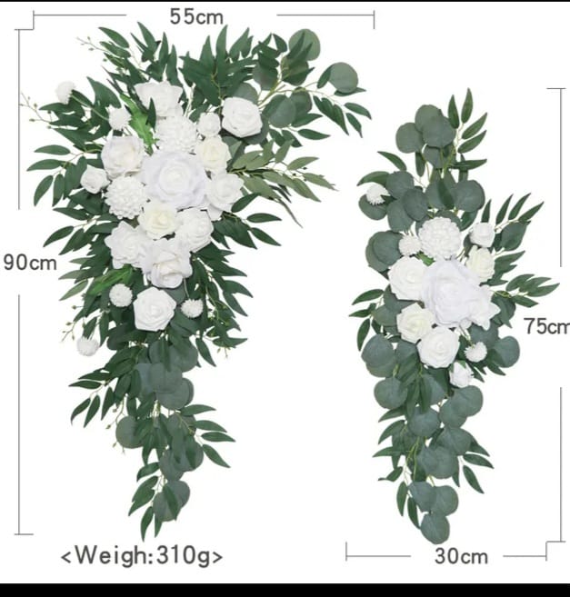 2 Pcs White Flower Arrangement