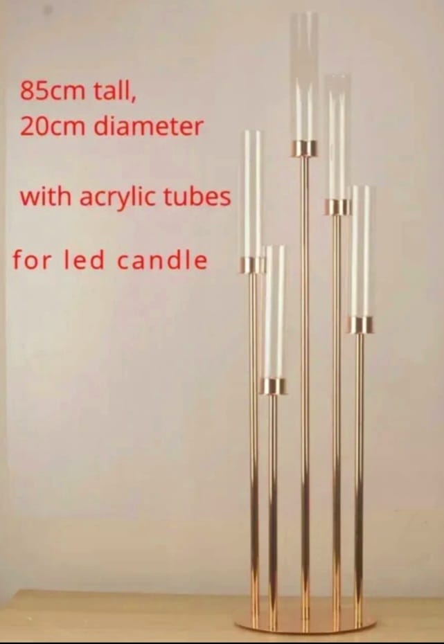 05 Pcs Acryllic Candle Holder With Artificial Candles