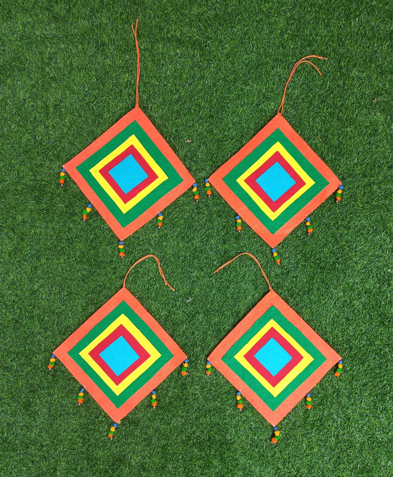 04 Pcs Orange Mehendi Kites