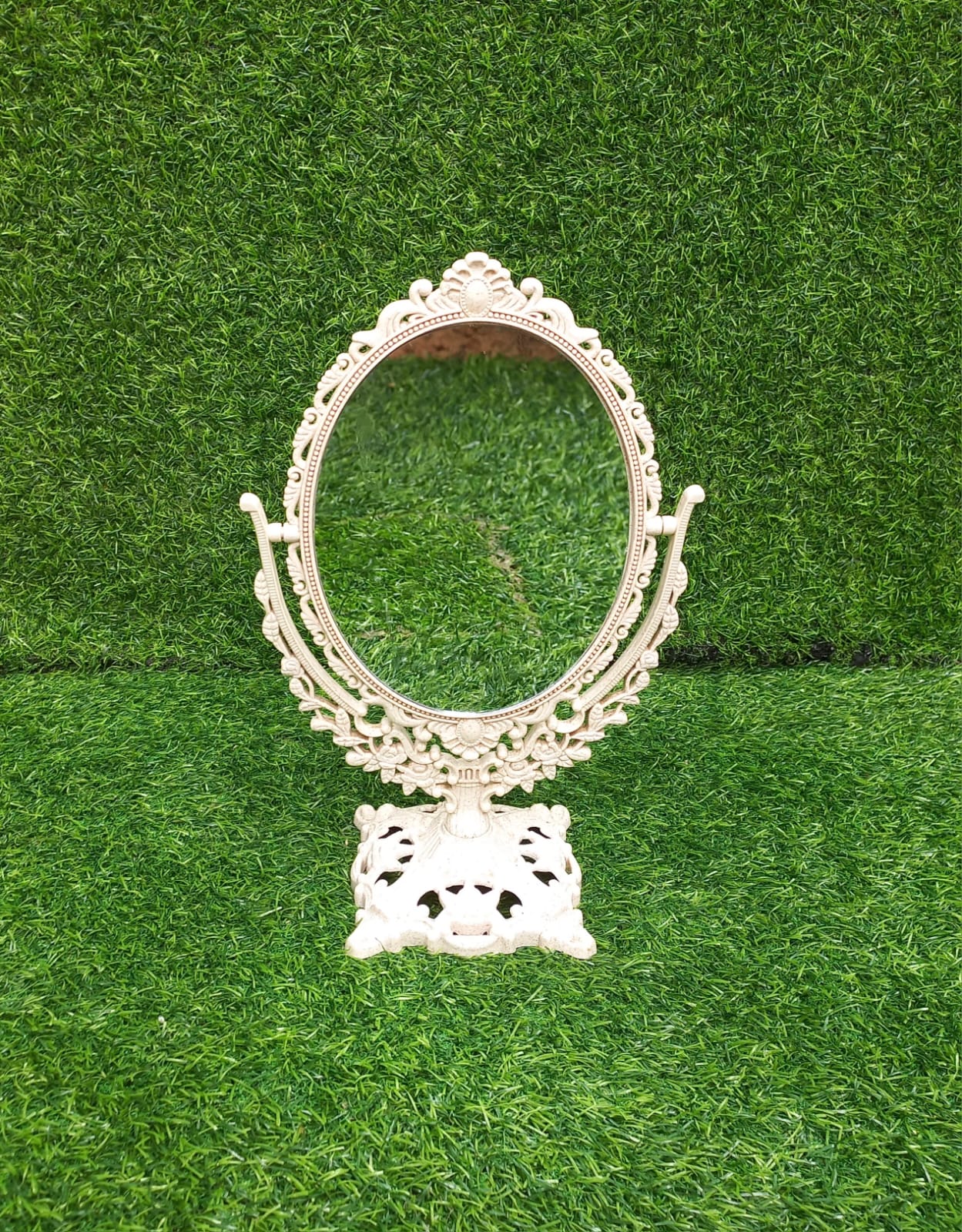 White Mirror With Stand