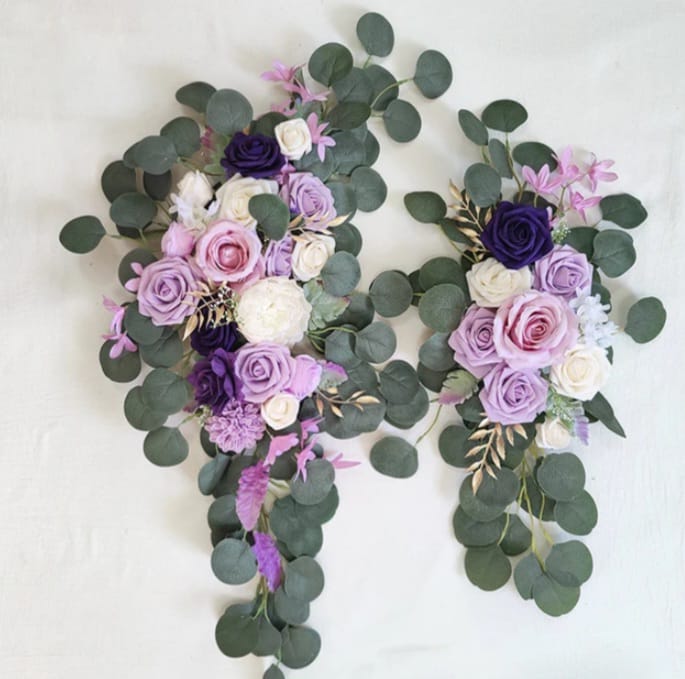 02 Pcs Purple Flower Arrangement