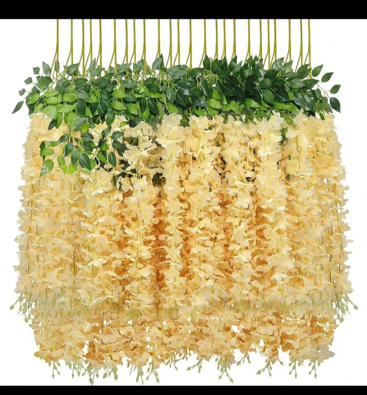 Orange Flower Hangings For Grass 12 Pcs (Add Grass Carpet And Backdrop Stand Separately)