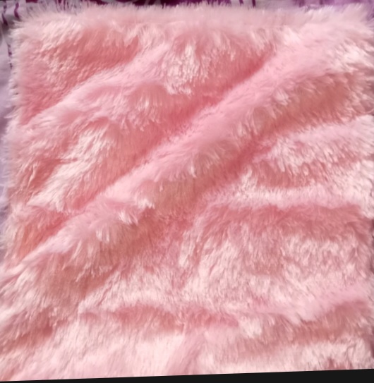 light pink fur cushion new